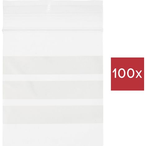 TRU COMPONENTS Sachet à fermeture pression avec bande d'inscription (L x l) 80 mm x 60 mm transparen