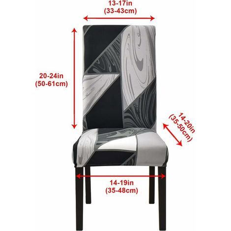 Stretch Chair Cover, Set of 6 Dining Chair Cover, Universal Washable Modern Slipcovers Chair Cover,Black Geometry(6 Pièces) (1/5)