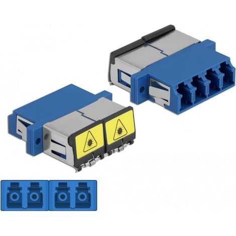 DELOCK COUPLEUR LWL LC QUAD FEMELLE VERS LC QUAD FEMELLE MONOMODE BLEU 86903