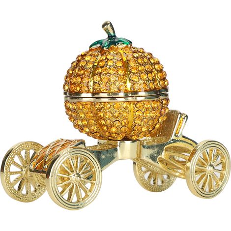 Ornement de chariot citrouille, chariot antique en alliage de zinc, figurine décorative, boîte à bijoux