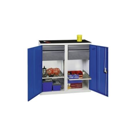 Armadio Stumpf utensili e materiali serie 3000 grigio chiaro/blu genziana + 2 cassetti 100 mm + 2 cassetti 200 mm + 2 ripiani estraibili - 3002374