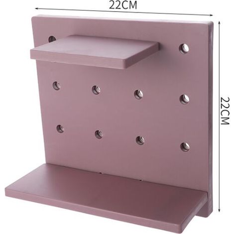 BRAVIX Étagère murale 3 pièces en panneau perforé, organisateur mural en plastique pour la maison, la cuisine, la salle de bain, le bureau, (violet)