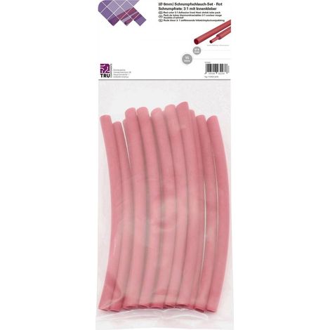ASSORTIMENT DE GAINES THERMORÉTRACTABLES 3:1 TRU COMPONENTS ROUGE Ø AVANT RETREINT: 6 MM 15 PC(S) (1/3)