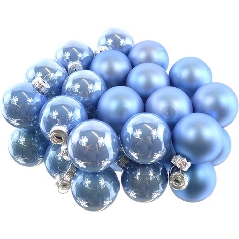 Christbaum-Mini-Kugeln Sky Blue Ø 3,5 cm aus Glas - 16er Set