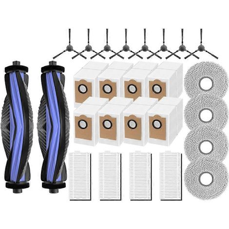 Pièces de rechange pour aspirateur robot Lefant M3 : brosse principale, brosses latérales, lingettes de nettoyage, filtre et sac à poussière. (1/5)