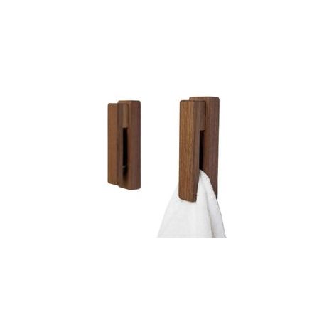Lot de 2 porte-serviettes muraux en bois auto-adhésifs, couleur 2 –