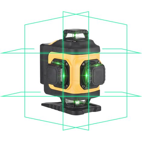 Niveau laser 4D 16 lignes, nivelleur automatique 3° avec batterie lithium rechargeable, outil de nivellement, trépied télescopique 1,2 m, prise UE (1/5)