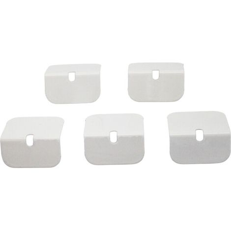 Topes de aluminio para perfil de remate de policarbonato (x5) - Blanco, 32 mm