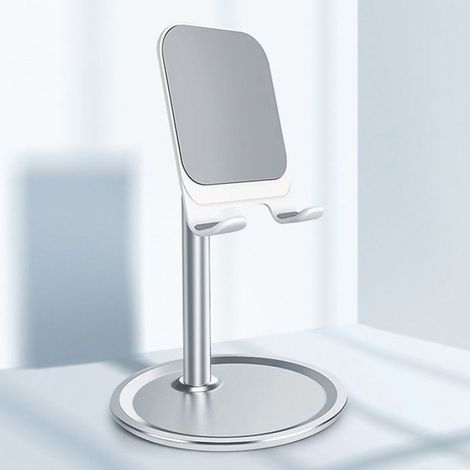 Support Téléphone Portable - Angle Réglable 5 À 55 Degrés - Bureau Stable Avec Trou De Chargement - Pour Smartphones Jusqu'à 8 Pouces - 1 Pièce (1/5)