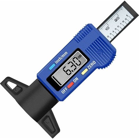 Jauge de Profondeur Numérique de Pneu Jauge Caliper LCD 0-25.4mm de Profondeur Numérique des Pneus Gauge pour Auto Moto Vans Camions (bleu)-LIAIKI (1/5)