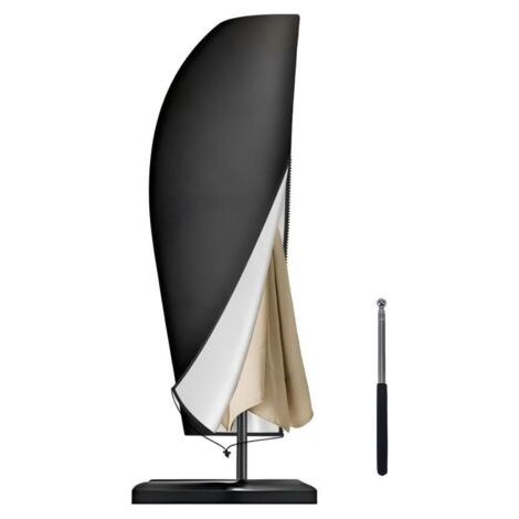 Housse de parasol déporté, tissu Oxford, coupe-vent, anti-UV, indéchirable, avec tige télescopique et fermeture éclair (265 x 40/70/50 cm) (1/4)