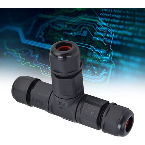Connecteur Étanche 3 Broches en T pour Câble Électrique, Raccord Rapide 250V 16A TL20