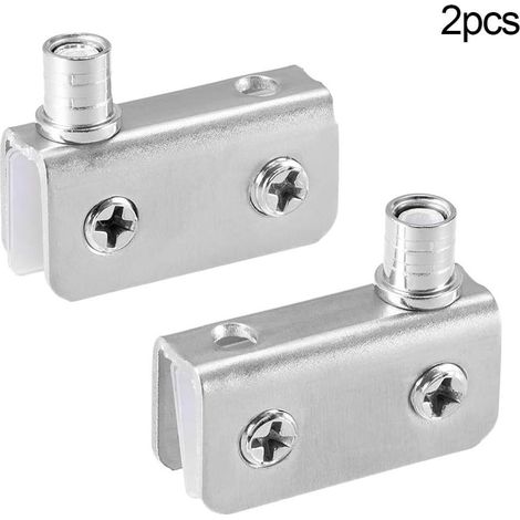 Glass door hinge for 5-8 mm glass - No drilling required - Adjustable stainless steel clip for shower cabinet (1/5)