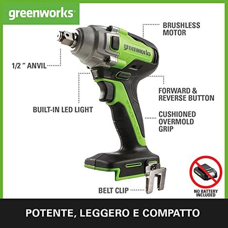 Avvitatore a percussione GREENWORKS 24V Brushless - Senza batteria o caricatore - GD24IW400 (1/3)