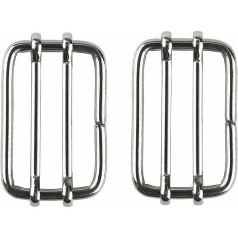2x connecteur pour ruban acier inoxydable 50mm inox cloture électrique sangle tendeur boucle (1/2)