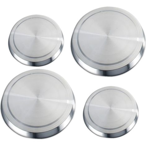 [NUNCA USADO] Protector de cocina eléctrica INHHUB, cubierta de acero para placa de cocina, juego de 4, acero inoxidable, ø16 y 20 cm, mate - INHHUB