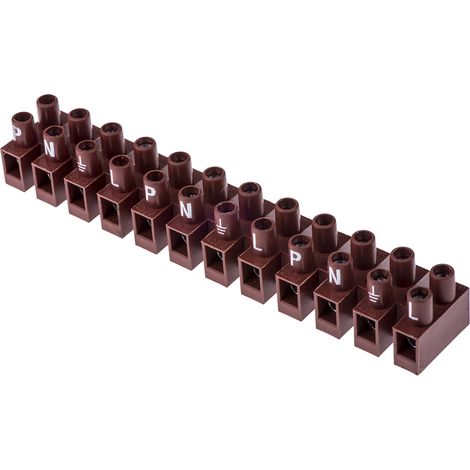 Bornier de raccordement RS PRO, 12 pôles , 12mm, A visser ( Prix pour Paquet de 5 ) (1/2)