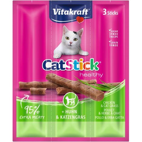 Planta natural VITCAT STICK MINI POLLO CON HIERBA GATERA 18 GR Verdecora