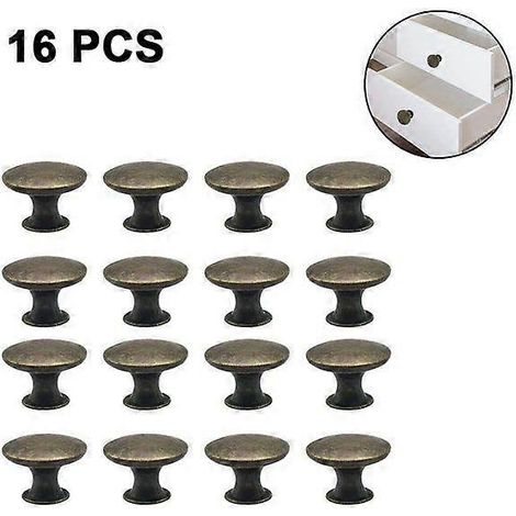 Boutons de meubles vintage en alliage de zinc 30 mm - 16 pièces avec vis pour tiroirs, commodes et portes de meubles (1/5)