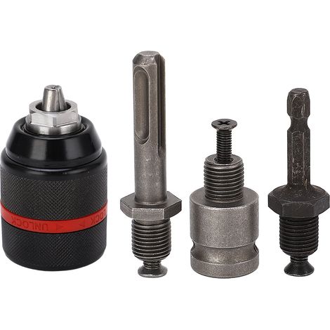 13-mm-Selbstspannbohrfutter, schlüssellos, Bereich 2-13 mm, Schnellwechselsystem, 63-mm-Sechskantaufnahme, robuste manuelle Klemmung. (1/5)