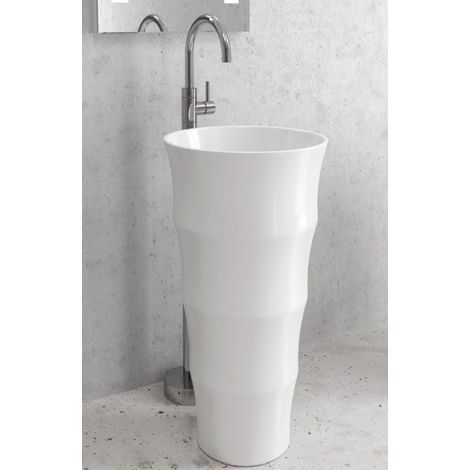 Lavabo totem LOUVRE 83x42x42 cm en céramique (1/3)
