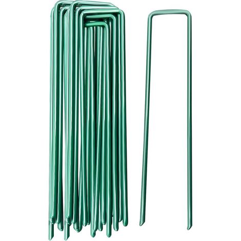 Piquets de Jardin Piquet de Tente Piquets de Fixation en Acier Agrafes Pelouse pour Bache Mauvaise Herbe 10 Pièces (1/5)