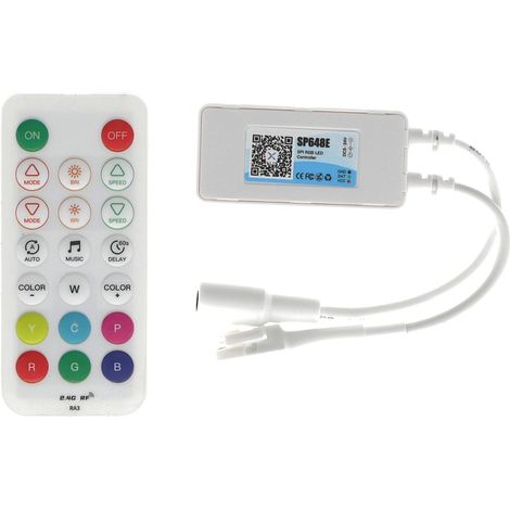 Jandei - Kit RGBIC. Controlador Pixel 5V/12V/24V + Mando a distancia. Modelo SP648E. 4 canales