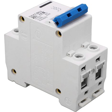 Disjoncteur DZ47-B63 25 A CC, disjoncteur miniature 500 V CC bipolaire, disjoncteur de type B, disjoncteur miniature CC pour systèmes photovoltaïques, disjoncteur pour montage sur rail DIN, basse tens (1/5)