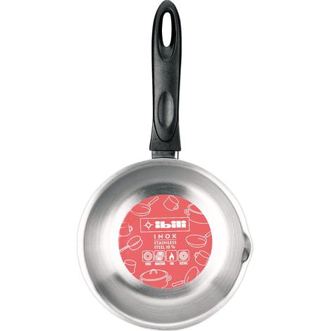 Ibili 665220, Casseruola bombata con beccuccio versatore in acciaio inox, 21 cm