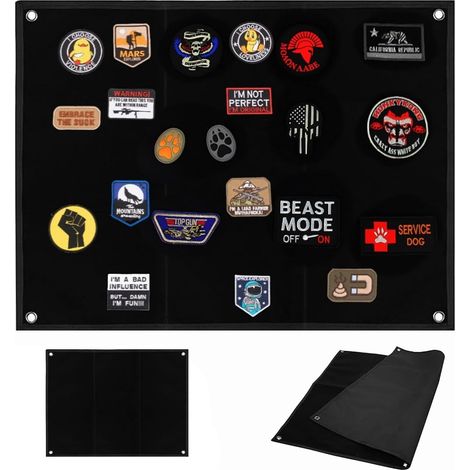 1 autocollant mural en, panneau de patchwork, surface, tableau de brassage et patchs pour tableau, tableau d'affichage tactique avec œillets, pliable (1/5)