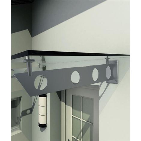 BuyLando - SET S Support pour auvent en verre - acier inoxydable RAL7016 Anthracite