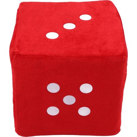 Dés en peluche confortables, coussin décoratif pour canapé, rouge (1/5)