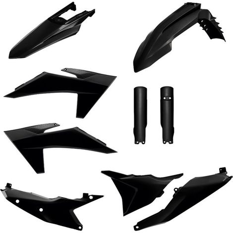 Kit completo di plastiche resistenti Polisport per KTM EXC XC 24 25 nere.