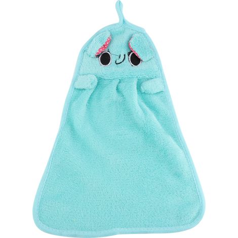 Serviette de toilette pour bébé, douce et en peluche, motif animal de dessin animé, à suspendre, pour le bain