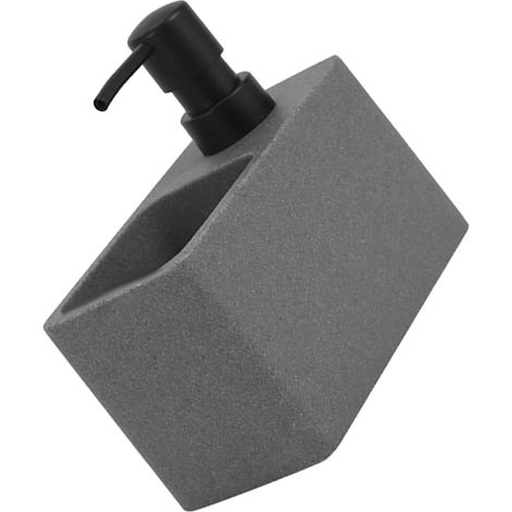 Dispensador de jabón de cocina con sistema de llenado a presión y compartimento para esponjas, color gris. Capacidad del frasco para geles, lociones y esponjas. (1/5)