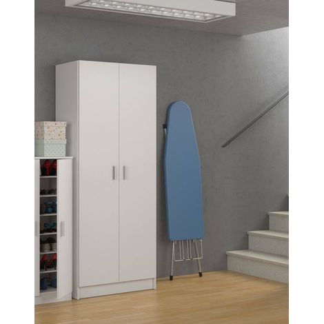 Dmora – Armoire murale de salle de bain 2 portes – 3 étagères modulables – Panneau mélaminé 15mm – Dimensions 37x180h cm – Poids max 45 kg — vue 4
