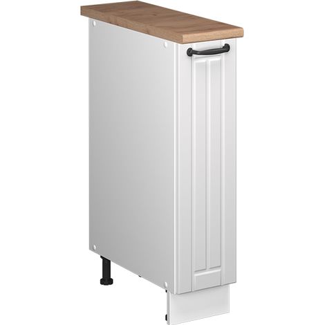 Armadio cucina dispensa alto Fame-Line, Bianco rustico/Bianco, 20 cm, PL Rovere, Vicco (1/5)
