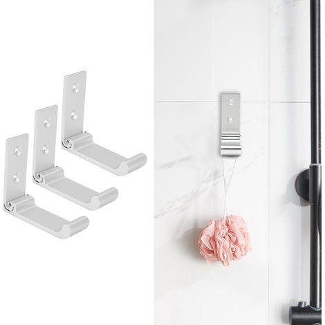 Ganchos para abrigos desmontables - Juego de 3 ganchos de aluminio desmontables para abrigos (1/5)