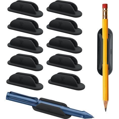 Portamatite da tavolo, confezione da 10 pezzi - custodia in silicone - portamatite flessibile da parete, portablocchi, accessori per ufficio, materiale didattico (1/5)