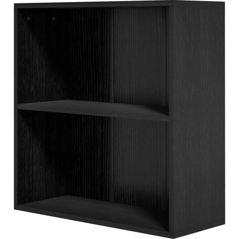 Bibliothèque étagère de rangement avec 2 compartiments et étagère réglable, 60 x 24 x 63 cm, noire (1/4)