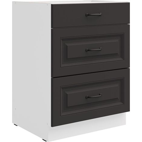 Küchen Unterschrank 60 cm Stilo Grau Vollauszug Soft-Close Küche Einbauküche (1/5)