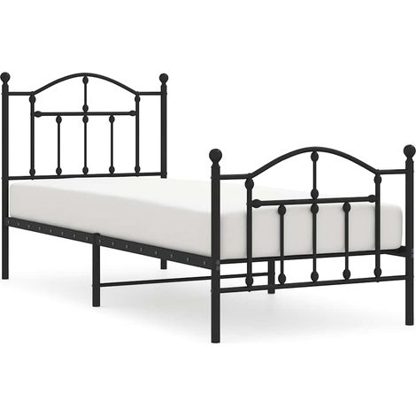 Maison Exclusive - Giroletto con Testiera e Pediera Metallo Nero 90x200 cm (1/5)
