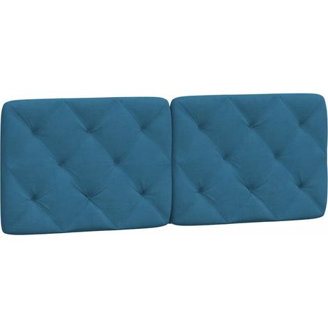 Coussin de tête de lit bleu 120 cm velours CFW38199 (1/5)