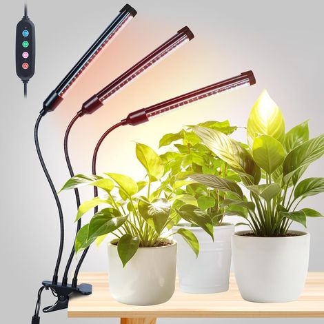 Clip Indoor Plant Growth Lamp 3000 Lumens 27W Indoor Plant Grow Lamp, Full Spectrum Plant Lamp with Timer 4,8,12 Hours (1/5)