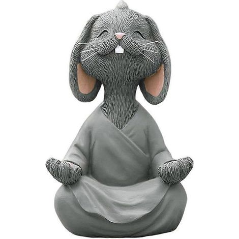 Statues d'animaux, sculptures d'animaux, yoga, salon, jardin, décoration, bonsaï, ornements de bureau, gris (1/5)