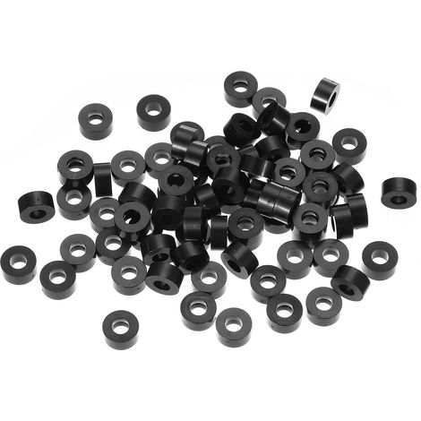 Entretoise Plastique ABS Noir M5 5.2mm Id x 11mm Od x 5mm L 120Pcs (1/5)