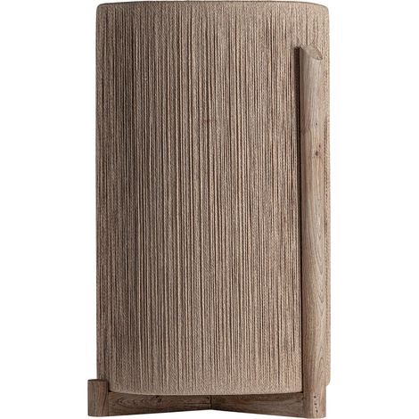 Jardinière jacquard marron en bois de manguier style art déco - Marron vieilli bois de manguier (1/2)