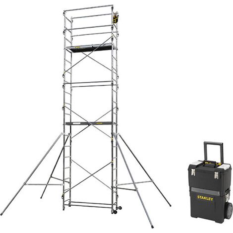 Trabattello 2 plateaux - Altezza max. di lavoro. 6.50m + Valigetta - 349705-SERVANTE (1/5)