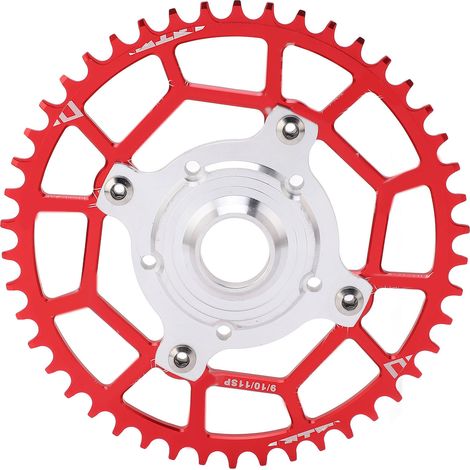 Plateau 46T en alliage d'aluminium 104 BCD avec adaptateur pour moteur Tongsheng Mid Drive Rouge (1/5)