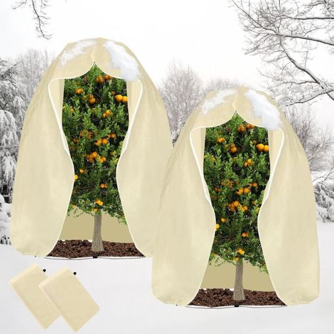 Protection hivernale pour Plantes en Pot, 2 Pièces 250 x 360 cm, Protection hivernale pour Plantes, Sac de Protection hivernale avec Fermeture éclair et Cordon de Serrage (1/5)